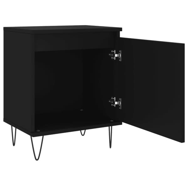 vidaXL sengeborde 2 stk. 40x30x50 cm konstrueret træ sort