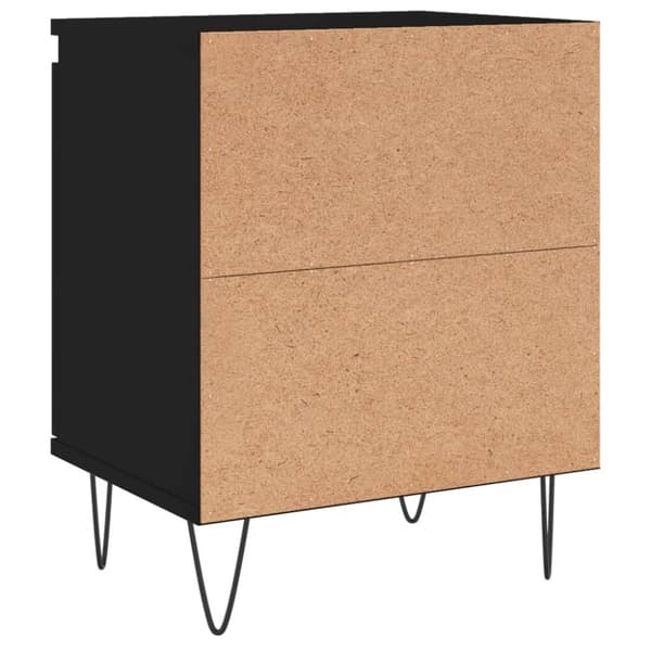 vidaXL sengeborde 2 stk. 40x30x50 cm konstrueret træ sort