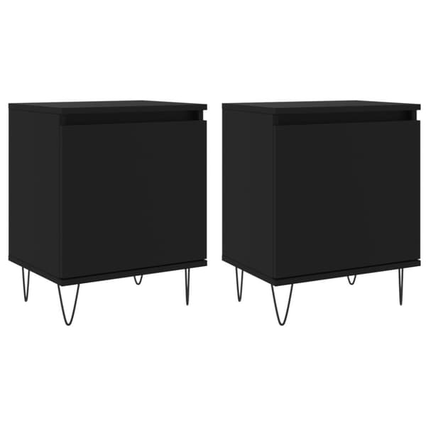 vidaXL sengeborde 2 stk. 40x30x50 cm konstrueret træ sort