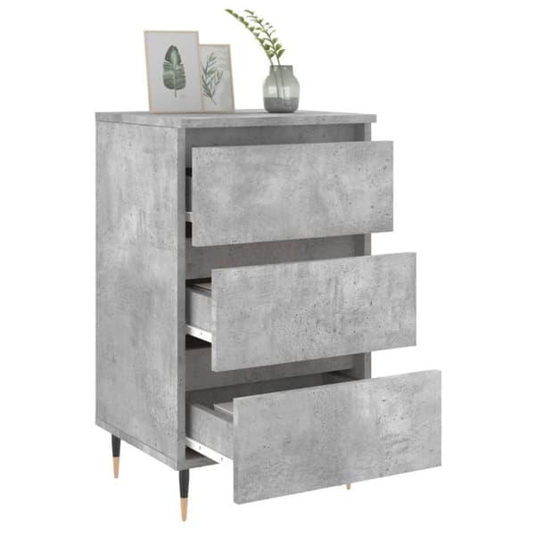 vidaXL Nattbord 2 stk betonggrå 40x35x69 cm konstruert tre