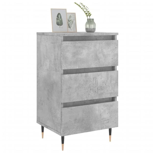vidaXL Nattbord 2 stk betonggrå 40x35x69 cm konstruert tre