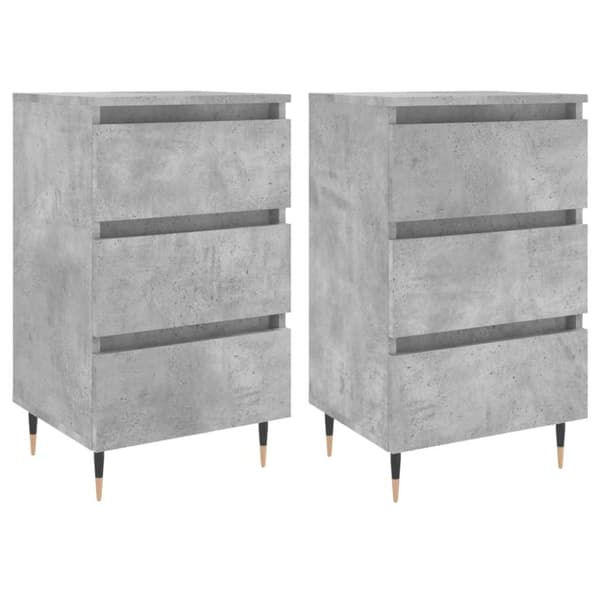 vidaXL Yöpöydät 2 kpl betoninharmaa 40x35x69 cm tekninen puu