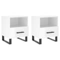 Miniatyrbilde 1 av 11: vidaXL Nattbord 2 stk høyglans hvit 40x35x47,5 cm konstruert tre
