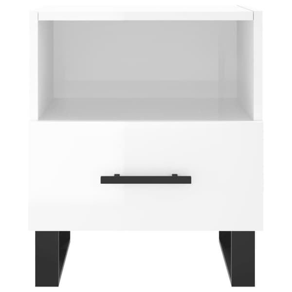 vidaXL sengeborde 2 stk. 40x35x47,5 cm konstrueret træ hvid højglans