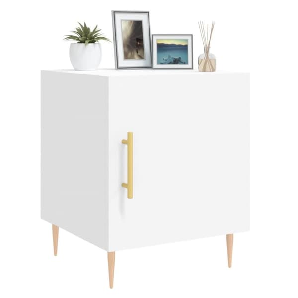 vidaXL Nattbord hvit 40x40x50 cm konstruert tre