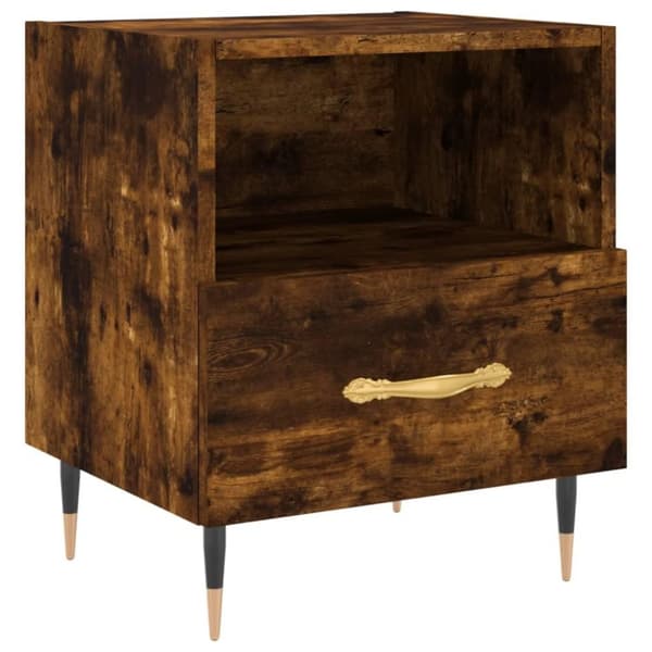 vidaXL Nattbord 2 stk røkt eik 40x35x47,5 cm konstruert tre