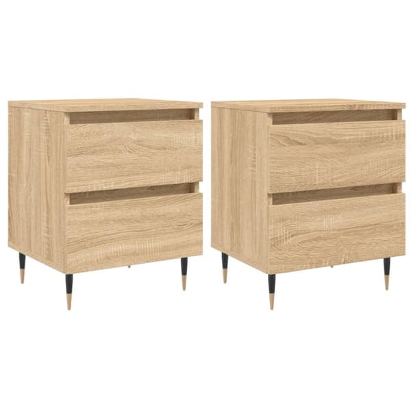vidaXL Nattbord 2 stk sonoma eik 40x35x50 cm konstruert tre