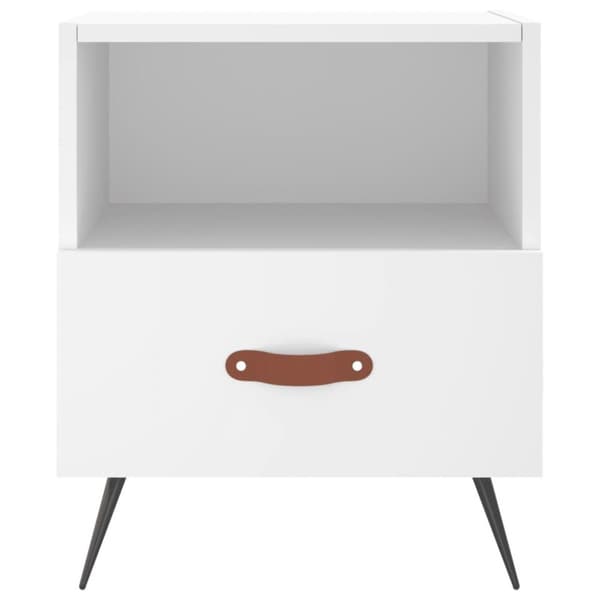 vidaXL Nattbord 2 stk hvit 40x35x47,5 cm konstruert tre