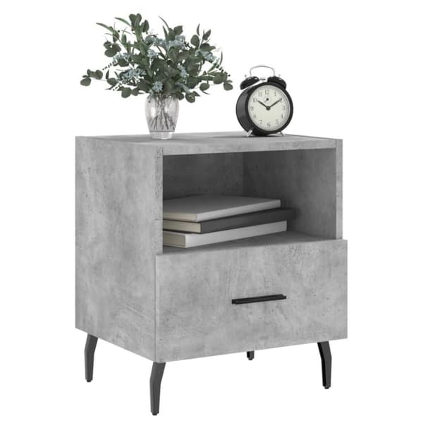 vidaXL sengeborde 2 stk. 40x35x47,5 cm konstrueret træ betongrå