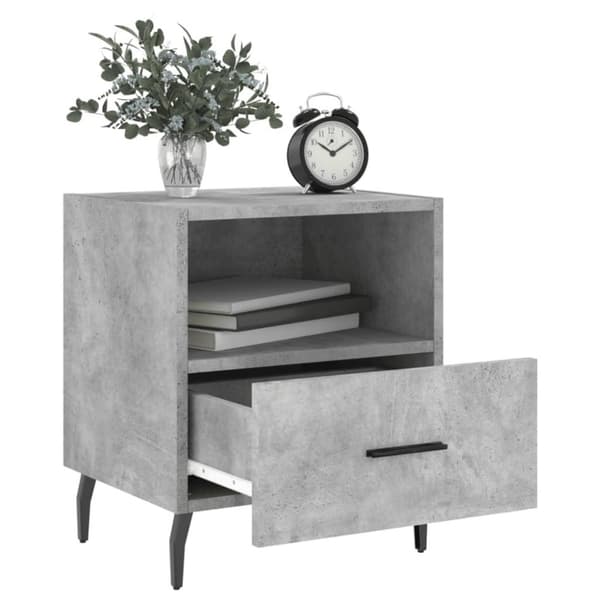 vidaXL sengeborde 2 stk. 40x35x47,5 cm konstrueret træ betongrå