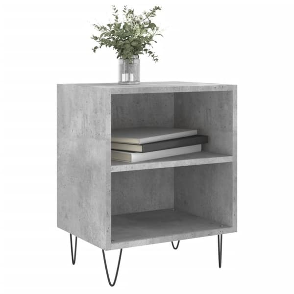 vidaXL sengeborde 2 stk. 40x30x50 cm konstrueret træ betongrå