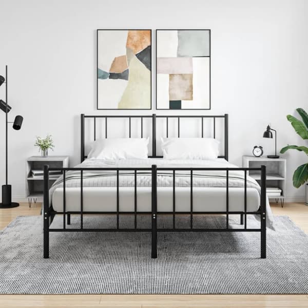 vidaXL sengeborde 2 stk. 40x30x50 cm konstrueret træ betongrå