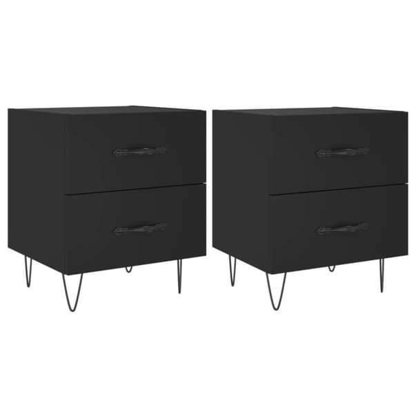 vidaXL sengeborde 2 stk. 40x35x47,5 cm konstrueret træ sort