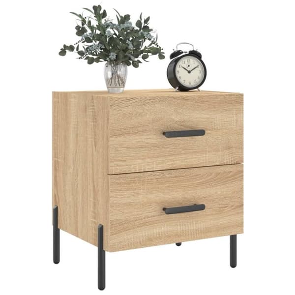 vidaXL Nattbord 2 stk sonoma eik 40x35x47,5 cm konstruert tre