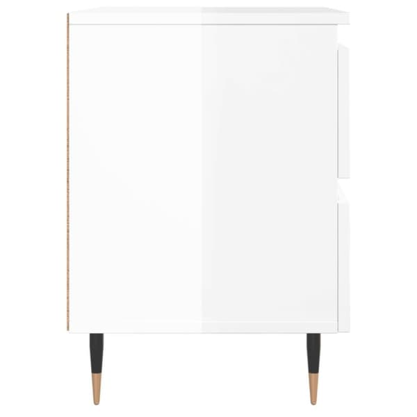vidaXL sengeskabe 2 stk. 40x35x50 cm konstrueret træ hvid højglans