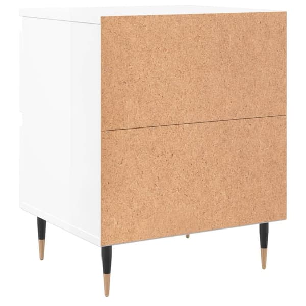 vidaXL sengeskabe 2 stk. 40x35x50 cm konstrueret træ hvid højglans