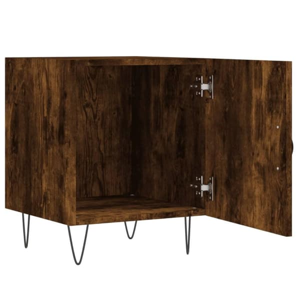 vidaXL Sängbord rökfärgad ek 40x40x50 cm konstruerat trä