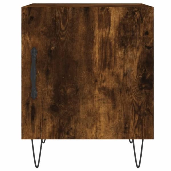 vidaXL Sängbord rökfärgad ek 40x40x50 cm konstruerat trä