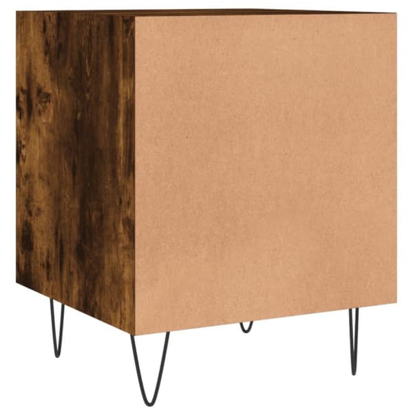 vidaXL Sängbord rökfärgad ek 40x40x50 cm konstruerat trä
