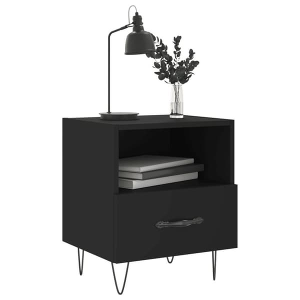 vidaXL sengeborde 2 stk. 40x35x47,5 cm konstrueret træ sort