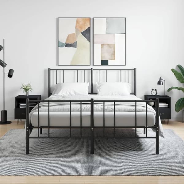 vidaXL sengeborde 2 stk. 40x35x47,5 cm konstrueret træ sort