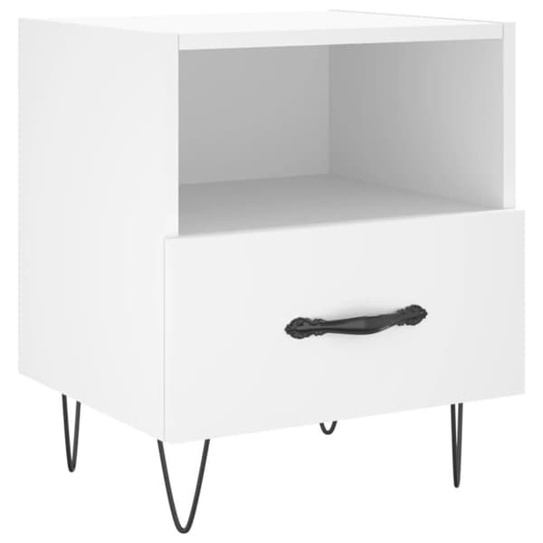 vidaXL Nattbord 2 stk hvit 40x35x47,5 cm konstruert tre