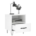 Miniatyrbilde 2 av 11: vidaXL Nattbord 2 stk hvit 40x35x47,5 cm konstruert tre