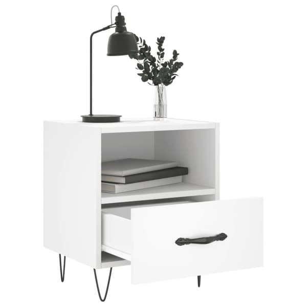 vidaXL Nattbord 2 stk hvit 40x35x47,5 cm konstruert tre