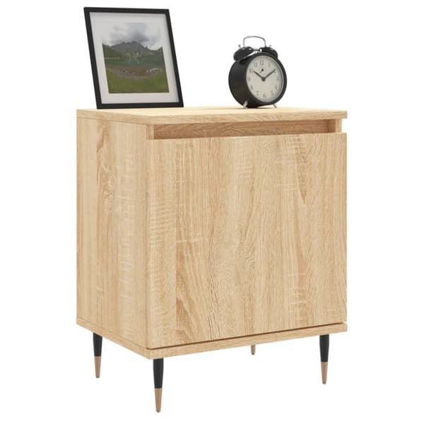 vidaXL sengeborde 2 stk. 40x30x50 cm konstrueret træ sonoma-eg