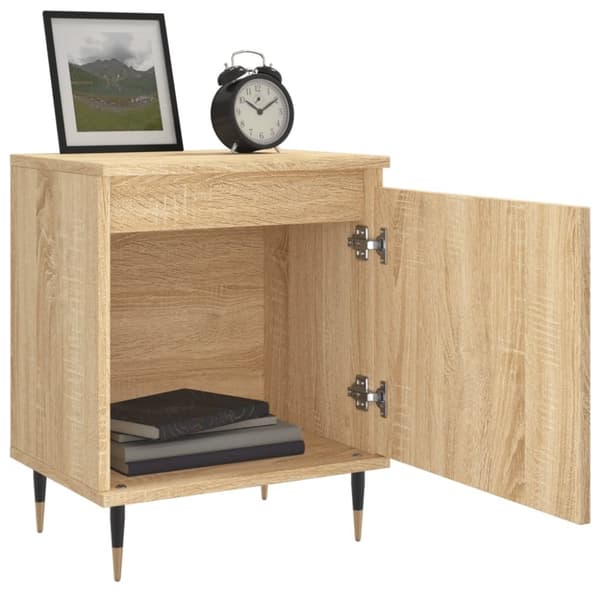 vidaXL sengeborde 2 stk. 40x30x50 cm konstrueret træ sonoma-eg