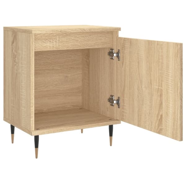 vidaXL sengeborde 2 stk. 40x30x50 cm konstrueret træ sonoma-eg