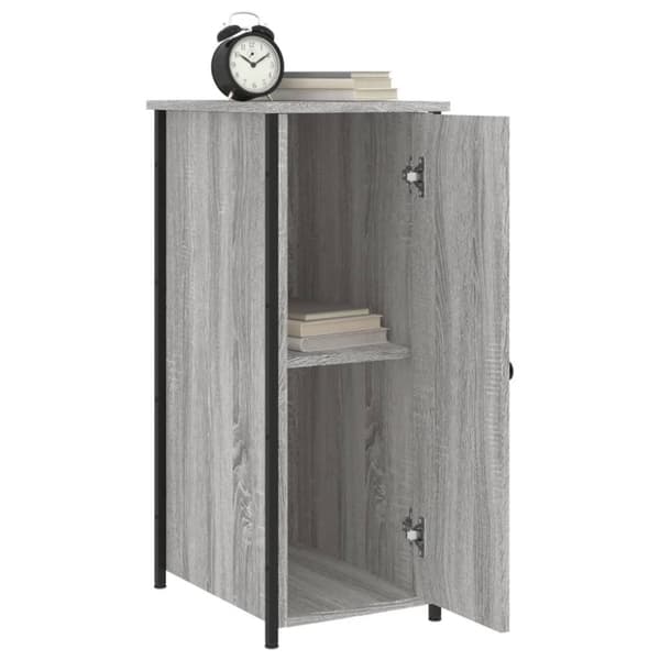 vidaXL sengebord 32x42x80 cm konstrueret træ grå sonoma-eg