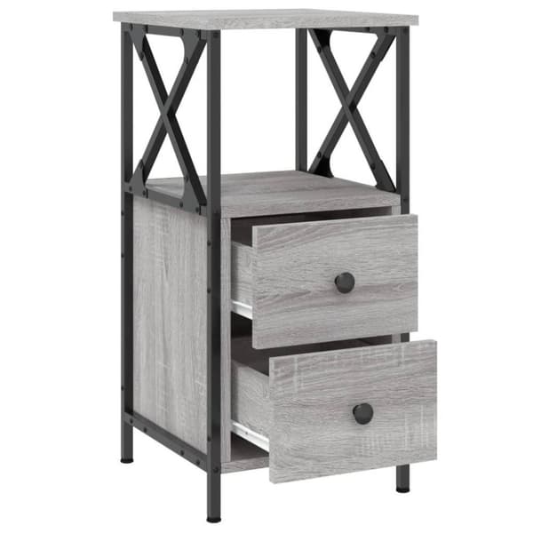 vidaXL sengebord 34x35,5x70 cm konstrueret træ grå sonoma-eg