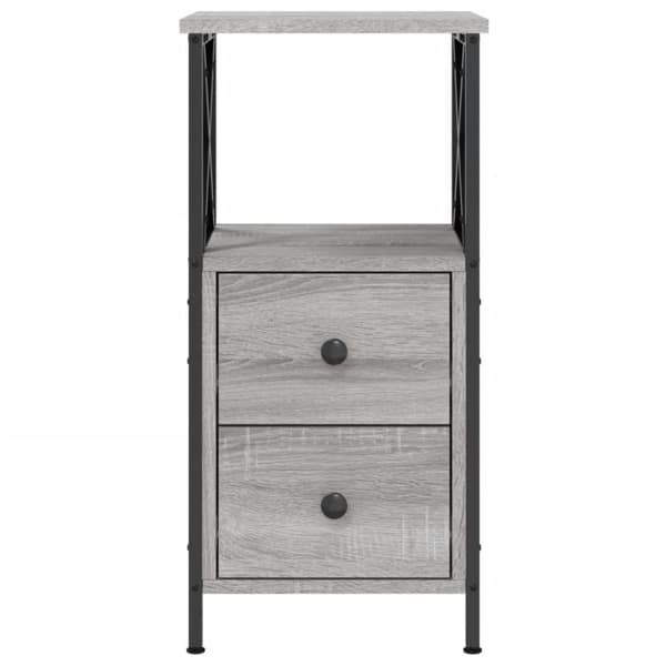 vidaXL sengebord 34x35,5x70 cm konstrueret træ grå sonoma-eg