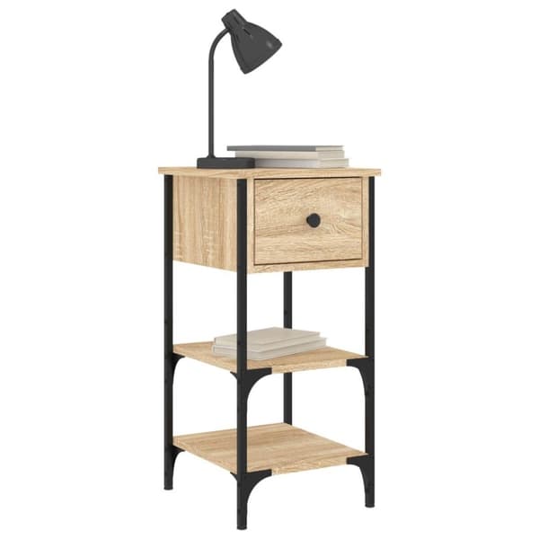 vidaXL sengebord 34x36x70 cm konstrueret træ sonoma-eg