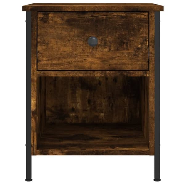 vidaXL sengebord 40x42x50 cm konstrueret træ røget egetræsfarve