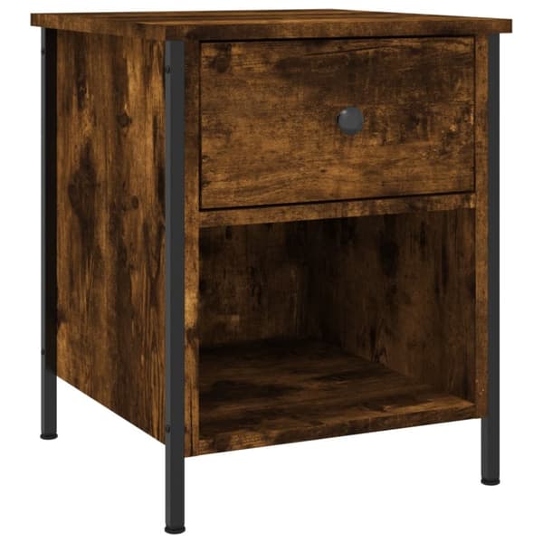 vidaXL sengebord 40x42x50 cm konstrueret træ røget egetræsfarve