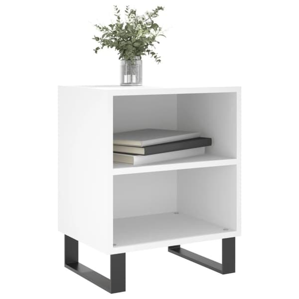 vidaXL Nattbord hvit 40x30x50 cm konstruert tre