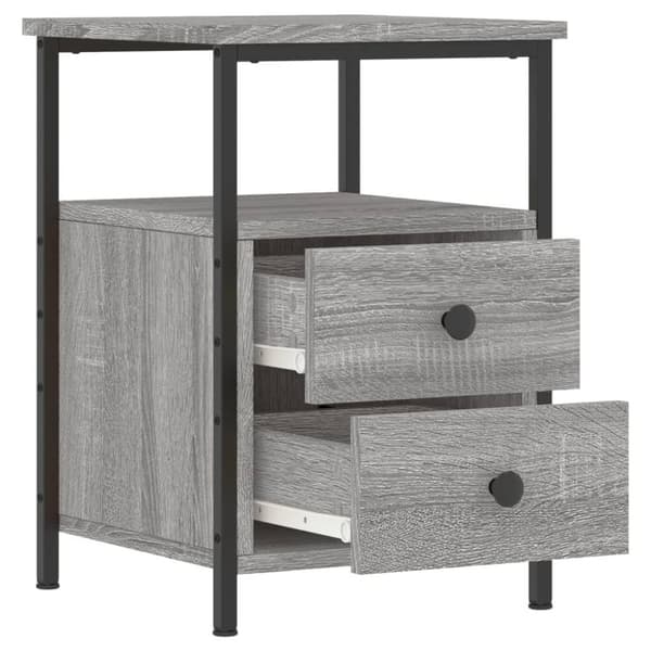 vidaXL sengebord 34x35,5x50 cm konstrueret træ grå sonoma-eg