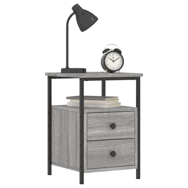 vidaXL sengebord 34x35,5x50 cm konstrueret træ grå sonoma-eg
