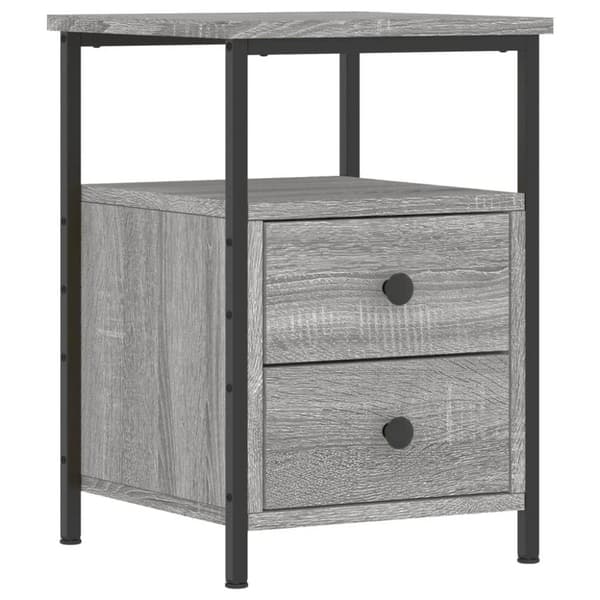 vidaXL sengebord 34x35,5x50 cm konstrueret træ grå sonoma-eg