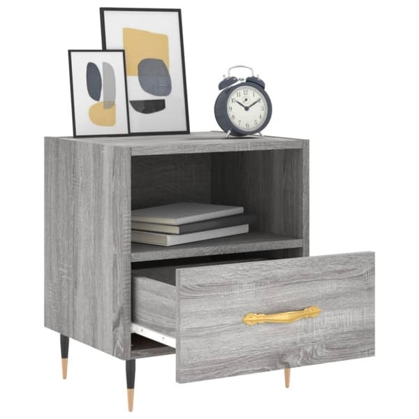 vidaXL Nattbord 2 stk grå sonoma 40x35x47,5 cm konstruert tre