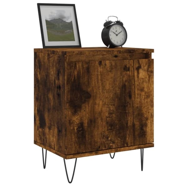 vidaXL sengeborde 2 stk. 40x30x50 cm konstrueret træ røget egetræ