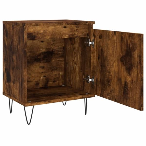 vidaXL sengeborde 2 stk. 40x30x50 cm konstrueret træ røget egetræ