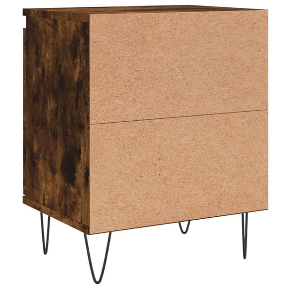 vidaXL sengeborde 2 stk. 40x30x50 cm konstrueret træ røget egetræ