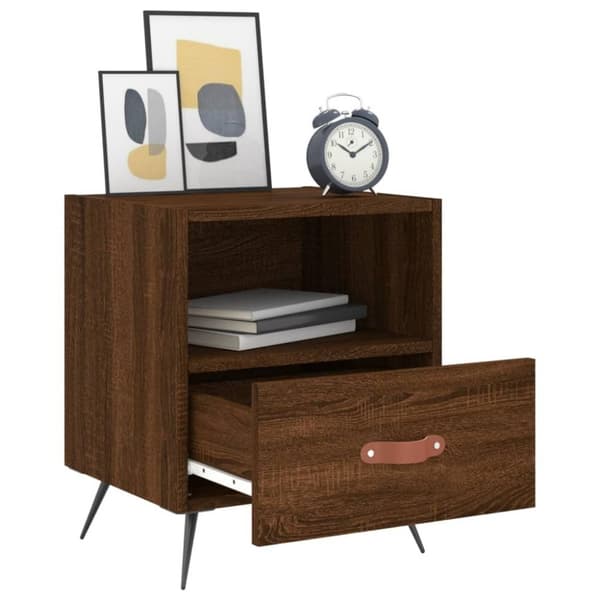 vidaXL Nattbord 2 stk brun eik 40x35x47,5 cm konstruert tre