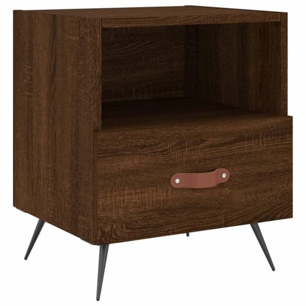 vidaXL Nattbord 2 stk brun eik 40x35x47,5 cm konstruert tre
