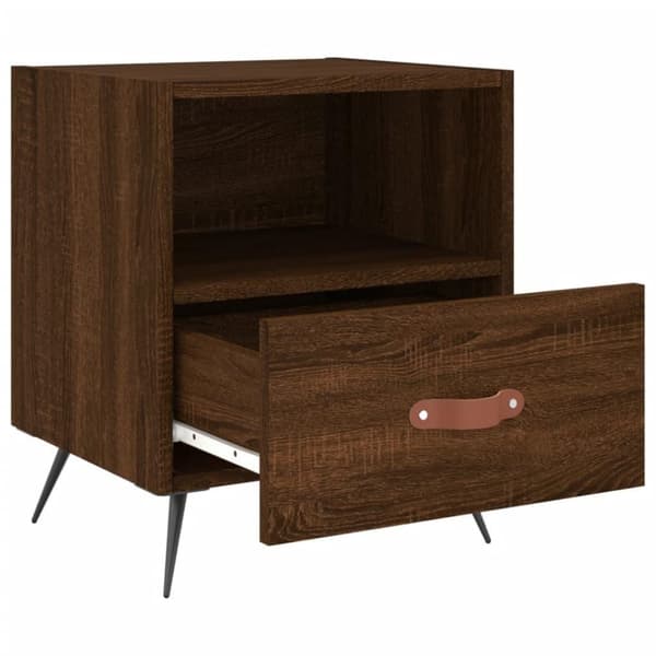 vidaXL Nattbord 2 stk brun eik 40x35x47,5 cm konstruert tre