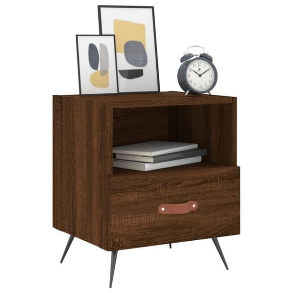 vidaXL Nattbord 2 stk brun eik 40x35x47,5 cm konstruert tre