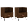 Miniatyrbilde 1 av 11: vidaXL Nattbord 2 stk brun eik 40x35x47,5 cm konstruert tre